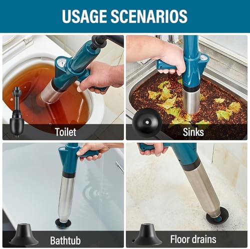 Madrigal High Pressure Toilet Plunger with Air Drain Blaster