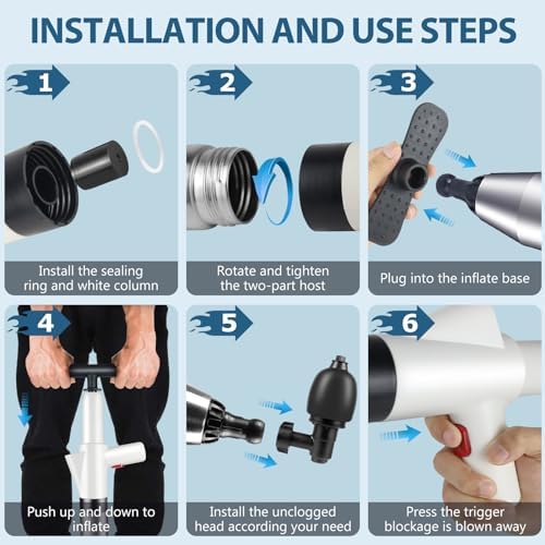 inShareplus Heavy Duty Toilet Plunger Kit