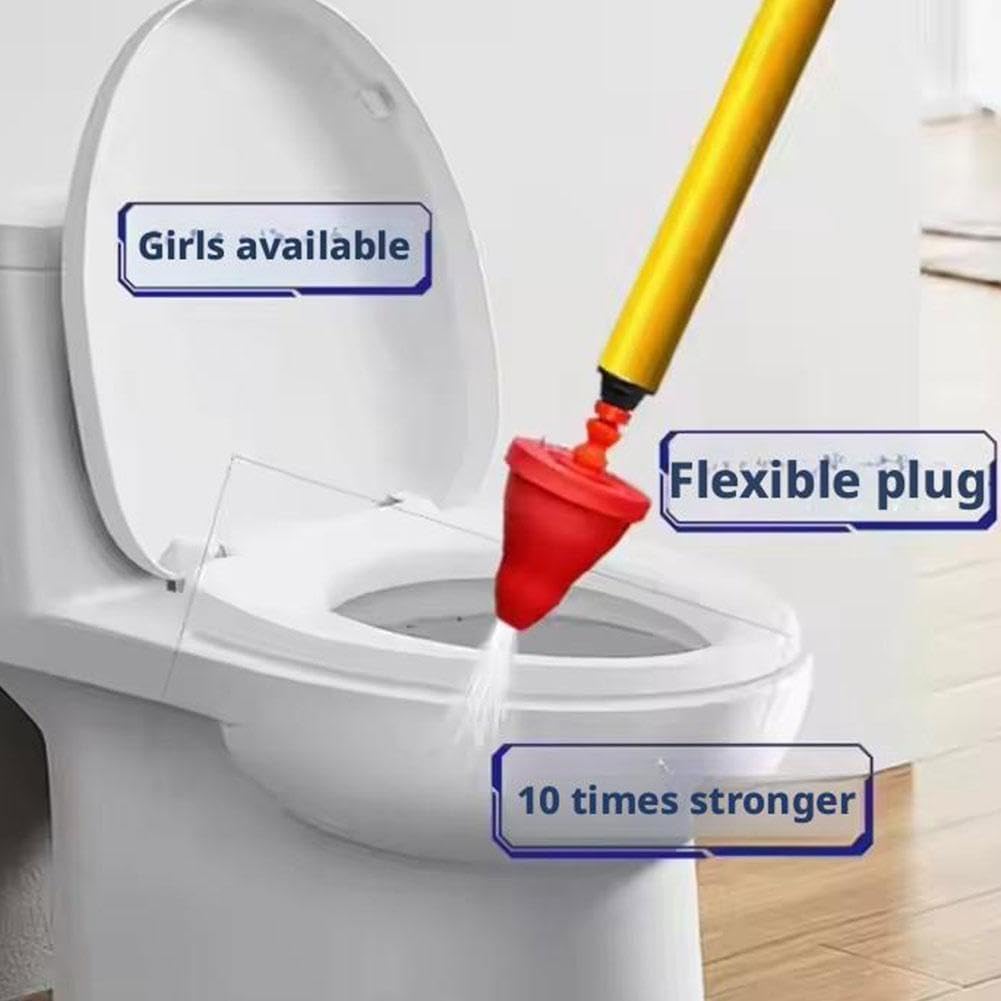 Heavy Duty Toilet Plunger with Air Pressure Yellow