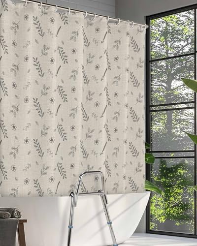 Shijiao Split Shower Curtain with Hooks and 2 Slits