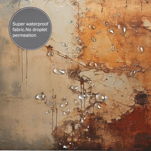 TIYAANDSY Oil Painting Abstract Shower Curtain Set 72x72in