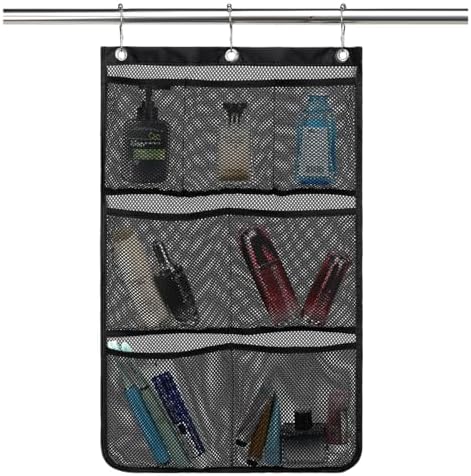 GYEUKHAM Hanging Mesh Shower Caddy - 7 Pockets Black 1 Pack