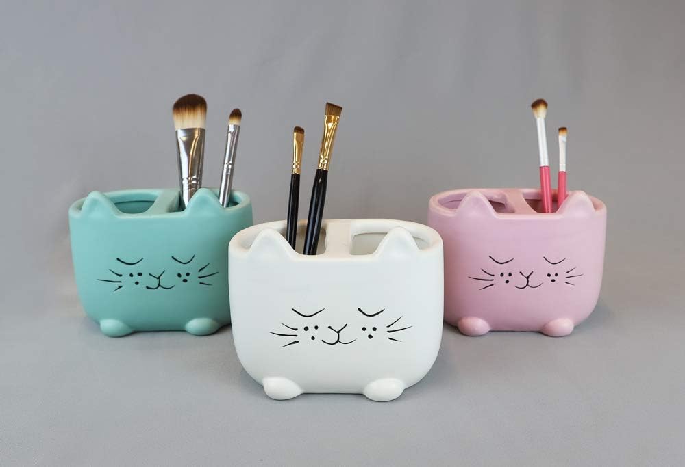Isaac Jacobs Cat Cup Holder - 2 Section Organizer