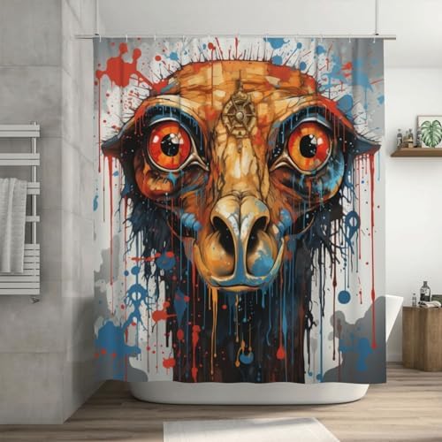 Boho Camel Shower Curtain Set with 12 Hooks 72x72in