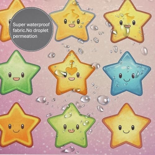 Colorful Cute Cartoon Stars Shower Curtain Set
