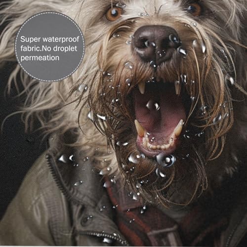 Black Dog Shower Curtain with 12 Hooks 72x72in