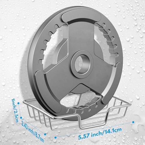 Rainspire Soap Dish Holder No Drilling 304 Stainless Steel Wall-Mounted Square Silver