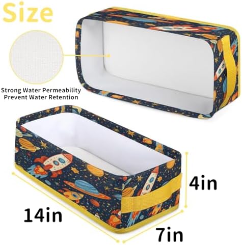 Space Rockets Planet Toilet Paper Basket with Handles