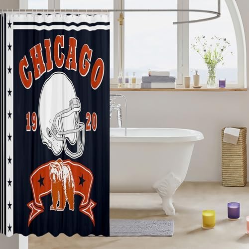 Erosebridal Football Shower Curtain Set with Bear Design