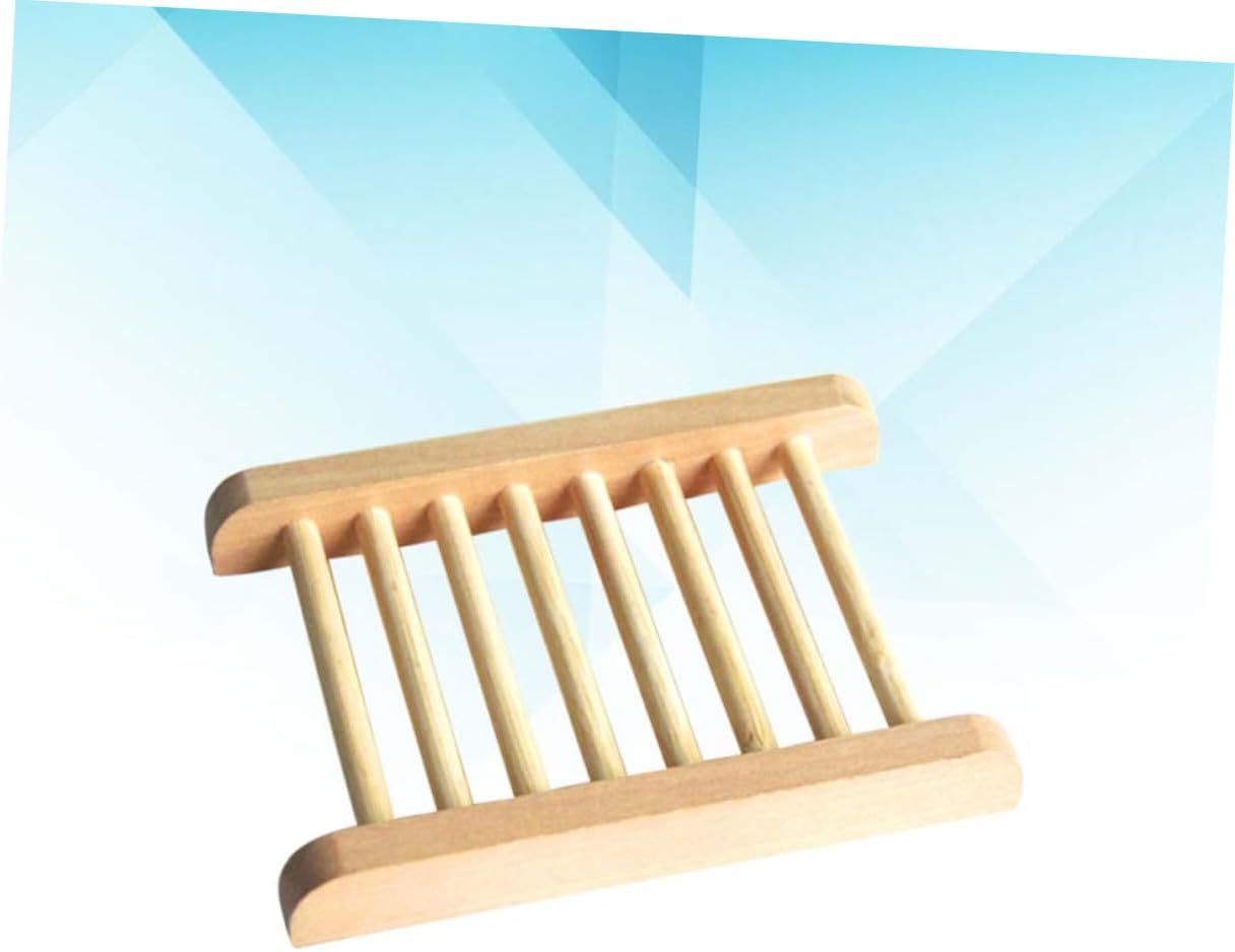 STOBAZA Natural Wood Soap Dish Holder 2pcs