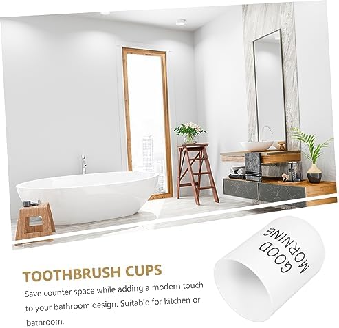2pcs Frosted Bathroom Toothbrush Holder Cups Modern Design