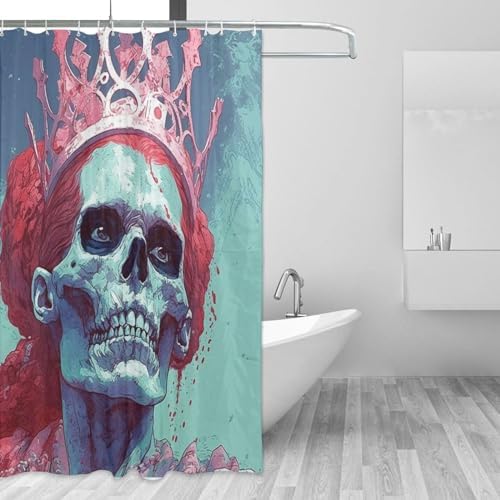 TIYAANDSY Skeleton Queen Shower Curtain Set