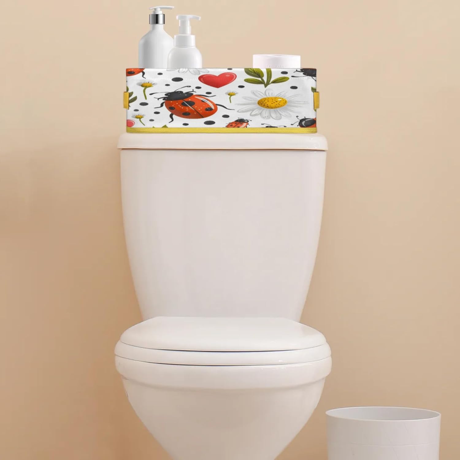 Cute Ladybugs Toilet Paper Basket with Handles