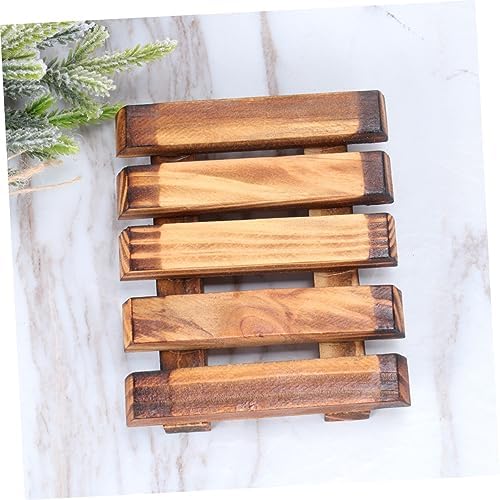 Vintage Carbonized Wood Soap Holder with Drainage
