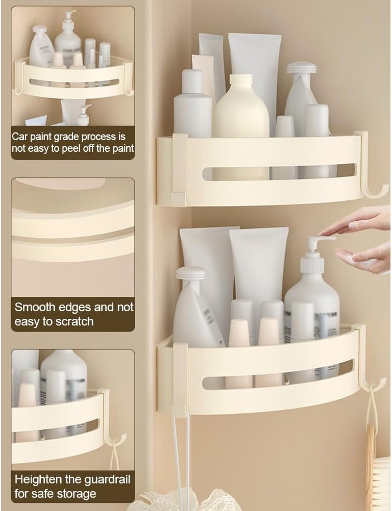 BAHELS Space Aluminum Bathroom Shelf 1 Layer Corner Shower Caddy