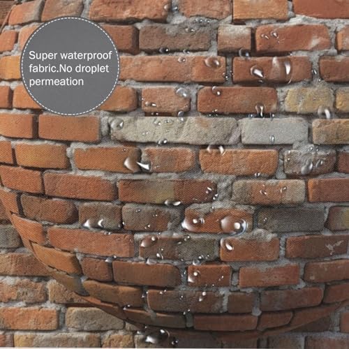Red Brick Wall Pattern Shower Curtain Set with 12 Hooks 72x72in 1
