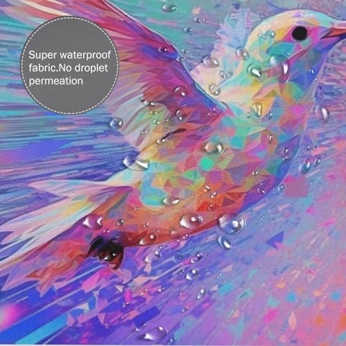 Boho Hummingbird Shower Curtain with 12 Hooks 72x72in