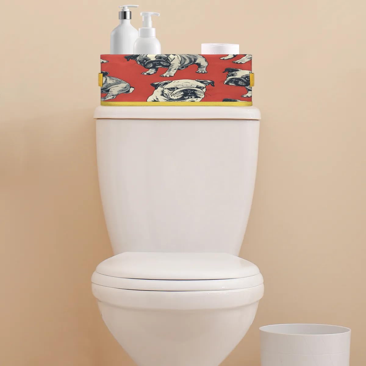 Tablerazzi Toilet Tank Topper Paper Basket with Handle 1