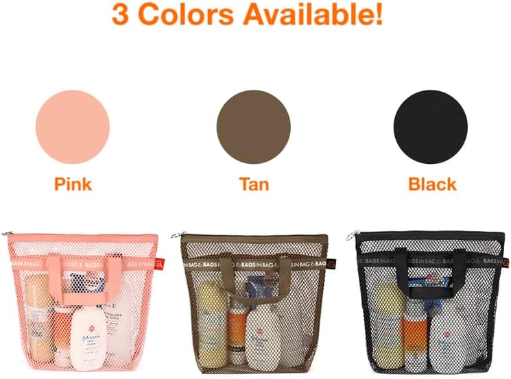 Mesh Travel Shower Caddy Tote Bag for Gym Swim Dorm Bathrooms