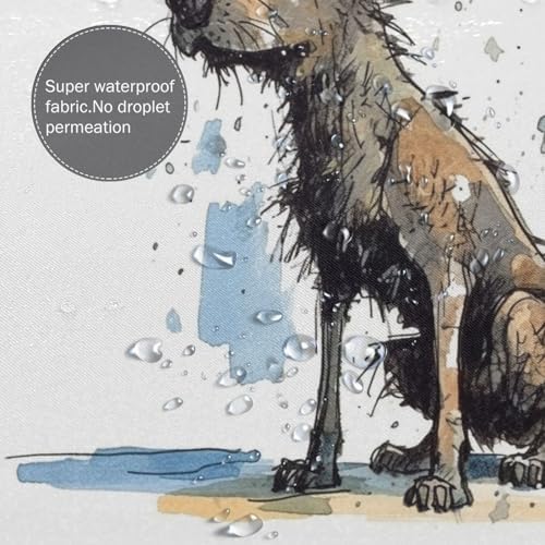 TIYAANDSY Cartoon Dirty Dog Shower Curtain Set 72x72in 1
