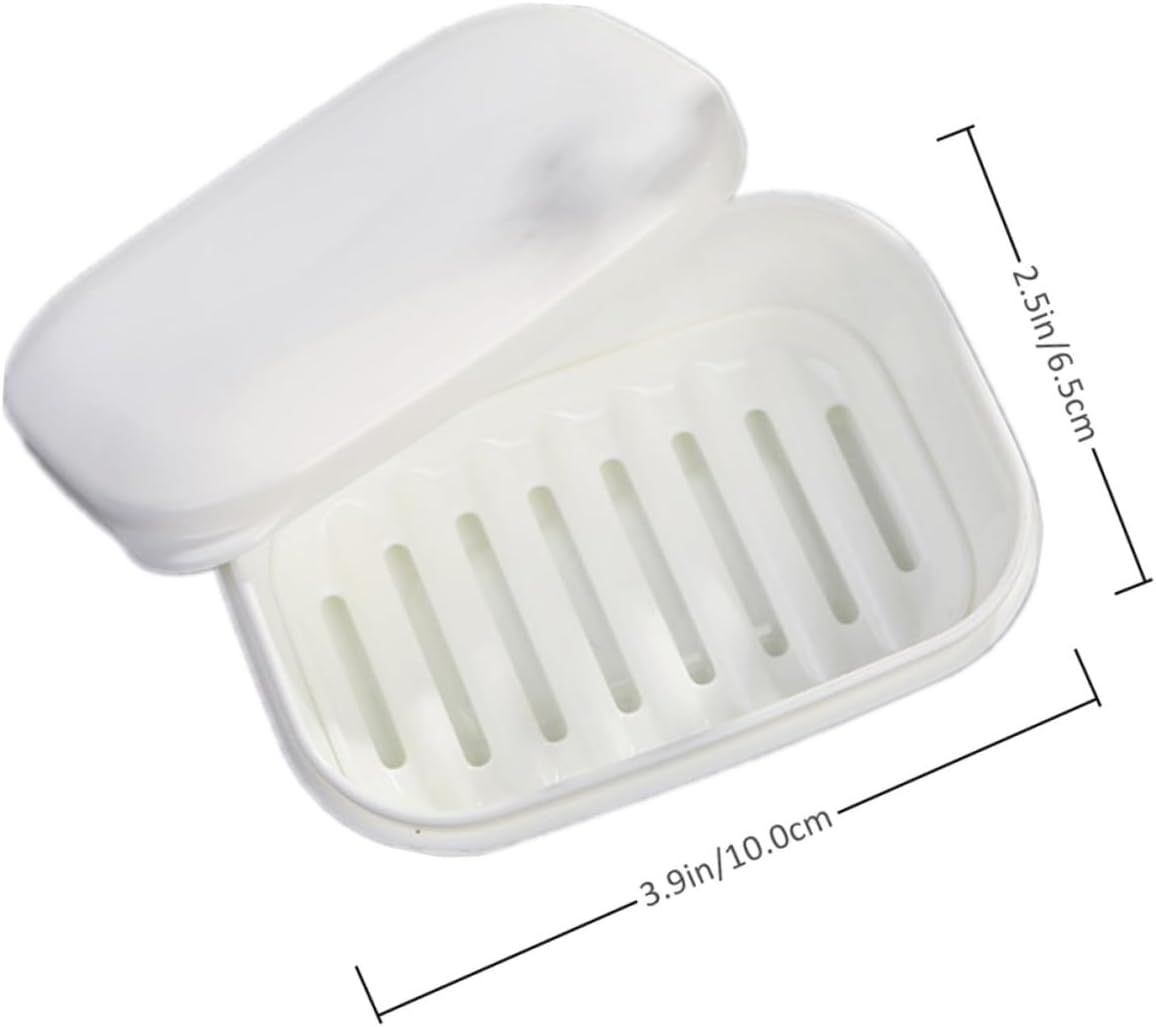 LIFKOME 2pcs Soap Dish Storage Container with Draining Rack and Sealed Lid