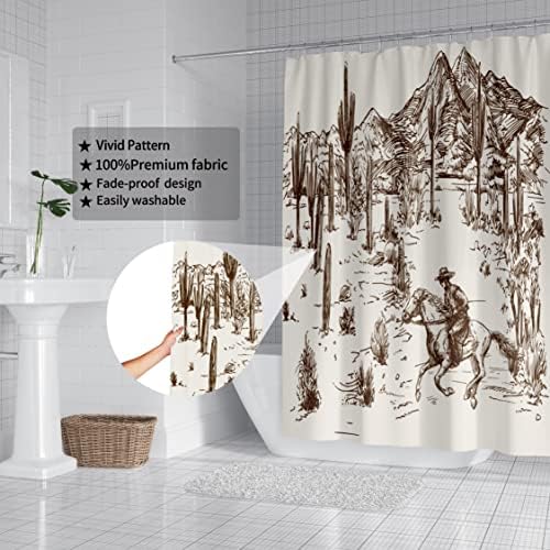 Hipposama Western Cactus Shower Curtain Set