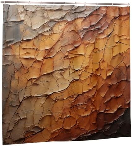 TIYAANDSY Abstract Oil Painting Shower Curtain Set 1