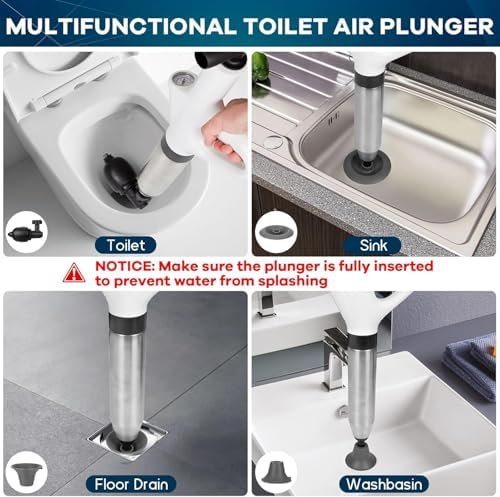 UDXFYS High Pressure Toilet Plunger with Barometer