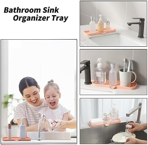 MicoYang Silicone Soap Dish with Drain Spout - 12x4 Inch Pink