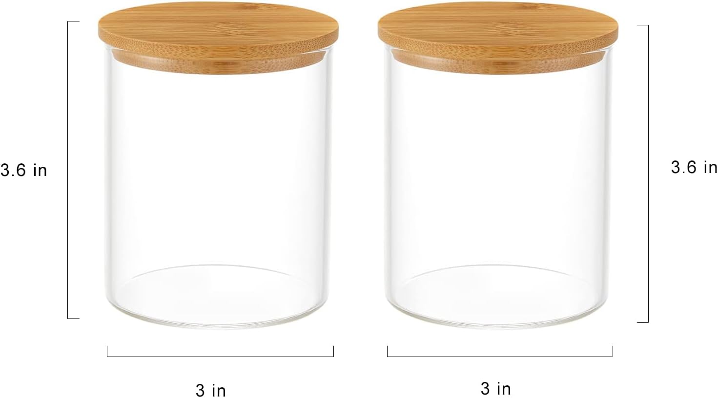 3 Pack Glass Q-Tip Holder Bathroom Organizers