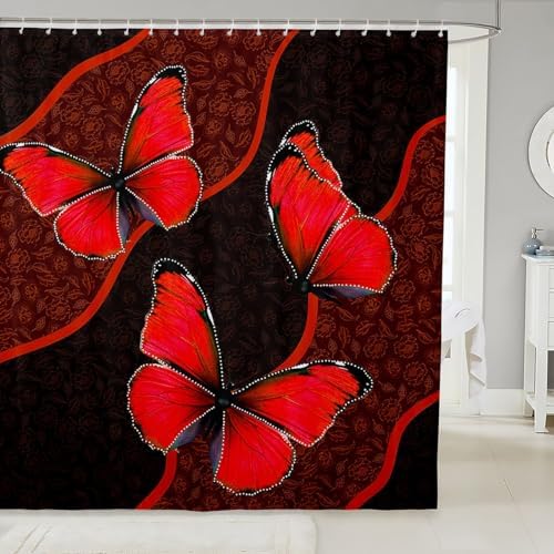 Feelyou Butterfly Shower Curtain 72x72 Kids Floral