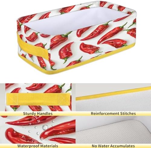 Tablerazzi Chilli Pepper Toilet Tank Topper Paper Basket with Handle