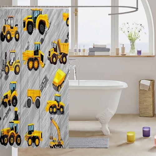 Erosebridal Boys Tractor Shower Curtain Set 72x72