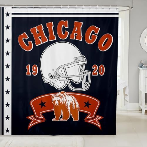 Erosebridal Football Shower Curtain Set with Bear Design