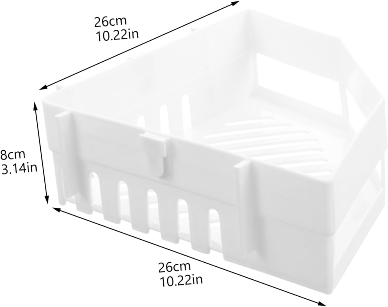 MAGICLULU White Triangle Shower Basket for Bathroom and Kitchen Storage