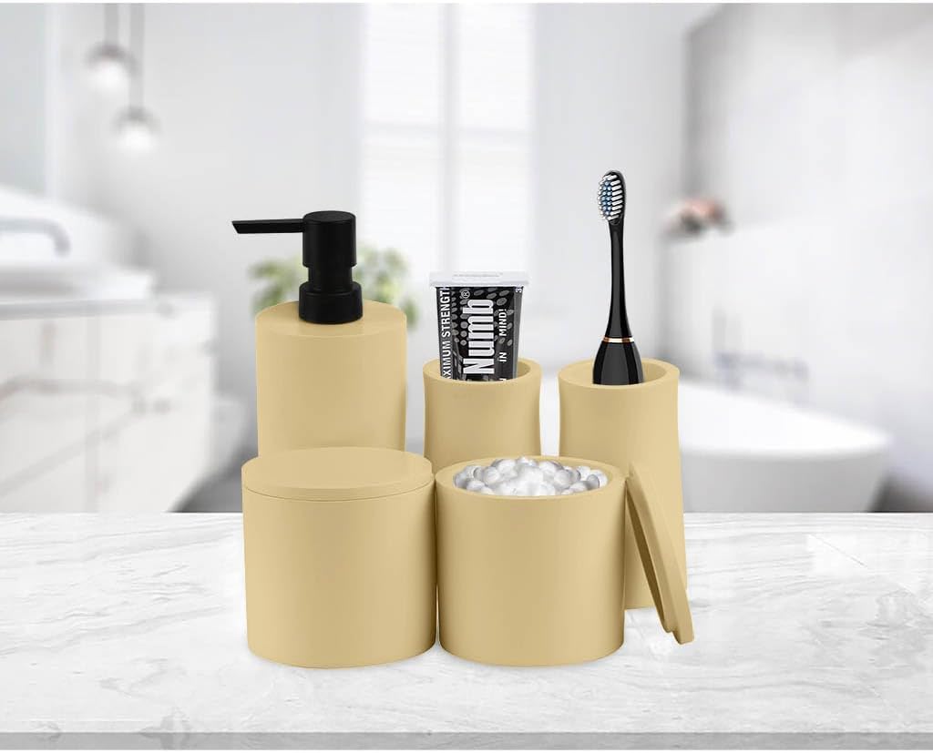 Bathovati Beige 5-Piece Bathroom Accessory Set