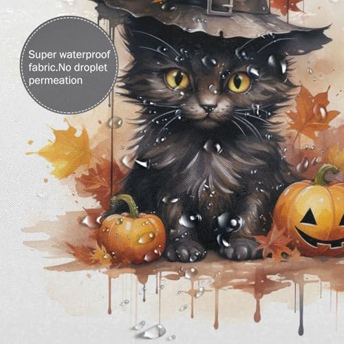 Wizard Hat Cat Shower Curtain Set 72x72in Waterproof