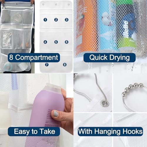 Halyuhn 8 Pockets Shower Caddy Organizer 2 Pack