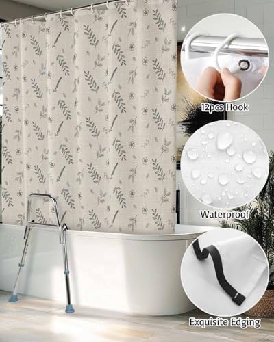 Shijiao Split Shower Curtain with Hooks and 2 Slits