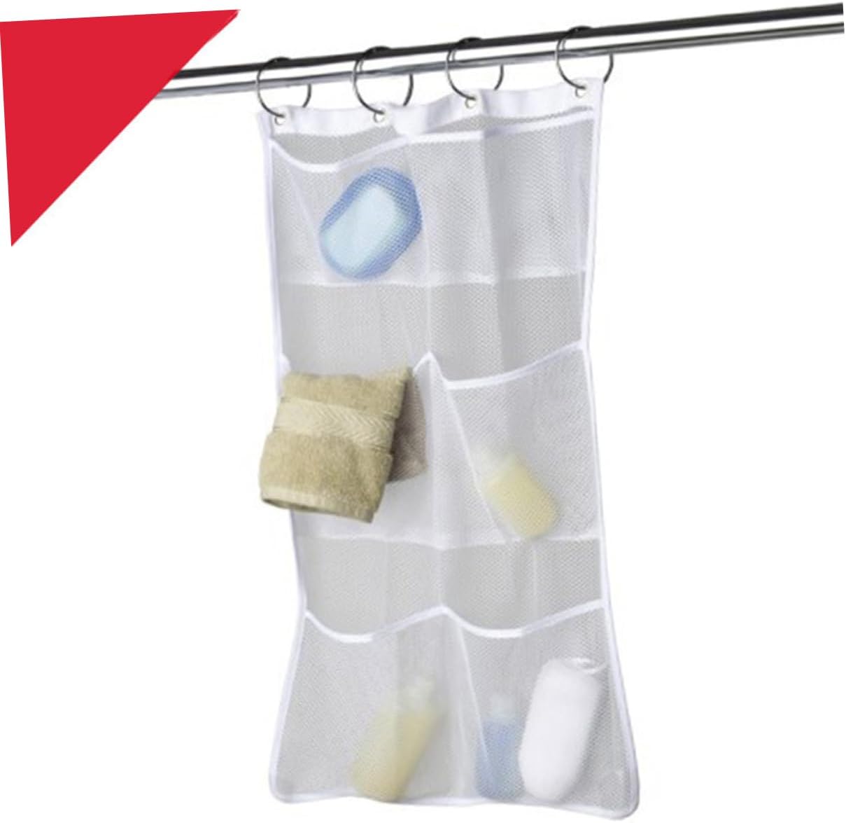Levemolo Mesh Hanging Bag 6 Pocket Bathroom Organizer
