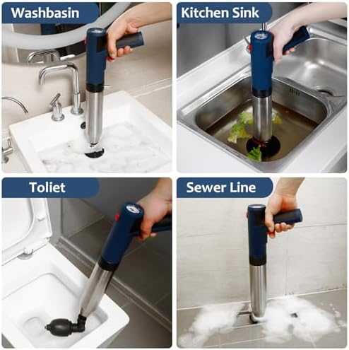 VNJOBAS Heavy Duty Air Plunger with Built-in Battery