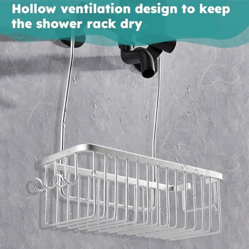 Kakalote Silver Shower Caddy with Hooks