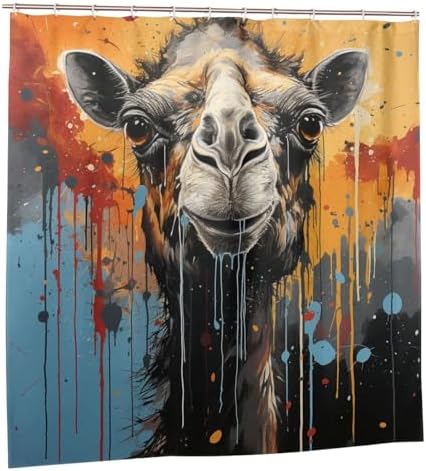 Boho Camel Shower Curtain Set 72x72in