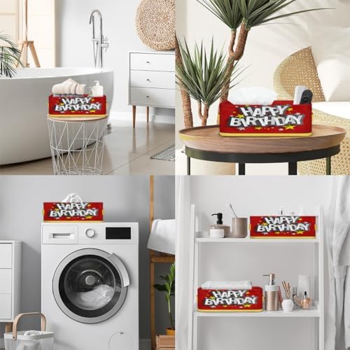 Vomwwlix Red Happy Birthday Toilet Paper Basket Decor 1