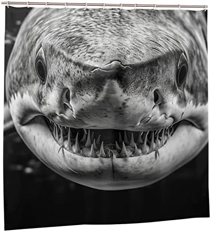 TIYAANDSY Shark Shower Curtain Set 72x72in Waterproof