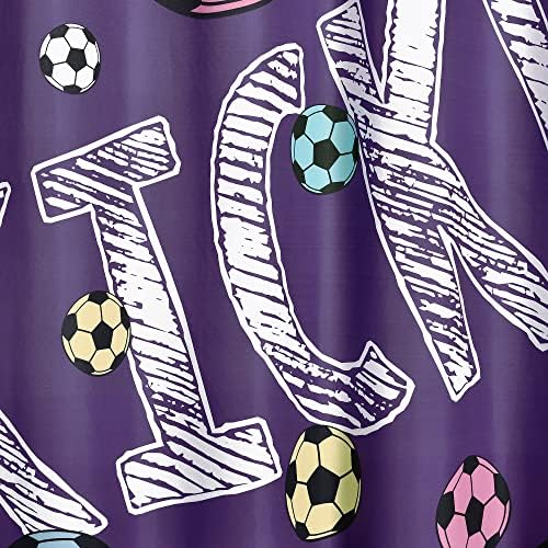 Lush Decor Girls Soccer Kick Shower Curtain 72x72 Purple 1