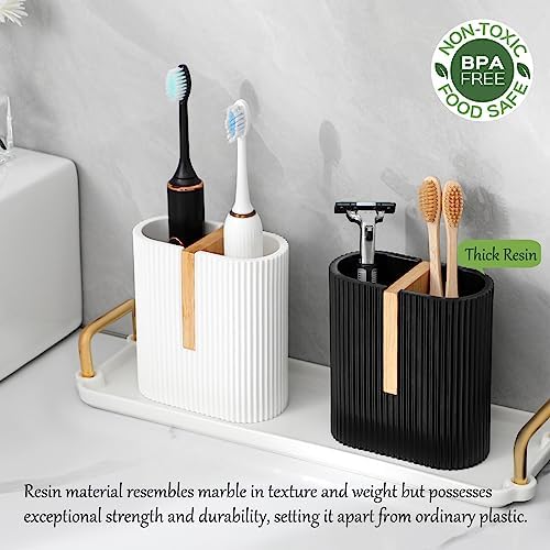 Rejomiik Resin Toothbrush Holder with Marble Design