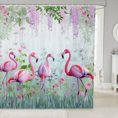 Erosebridal Flamingo Shower Curtain 72x72