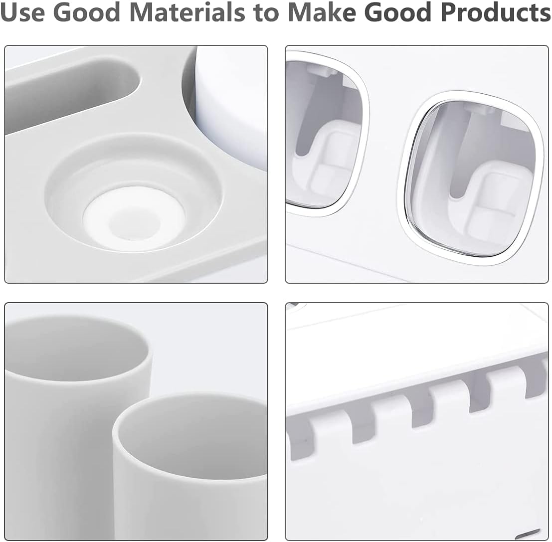 VNYIFAN Multifunctional Wall Mounted Toothbrush Holder Set