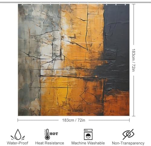 Modern Waterproof Abstract Shower Curtain Set